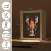 Kreeft - Oranje - Zwart - Modern Light Box met kabel (Tafellamp) klein -USP_FR