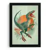 Dino - Bladeren - Grafisch - Groen fotolijst zwart zonder passe partout klein -3d