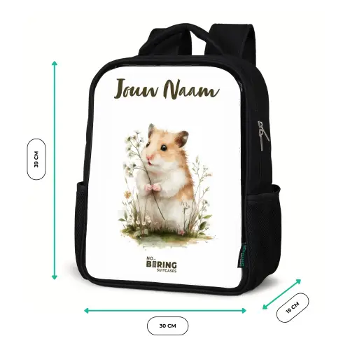 Dier - Natuur - Hamster Rugzak - Zwart middel -productfoto_formaten
