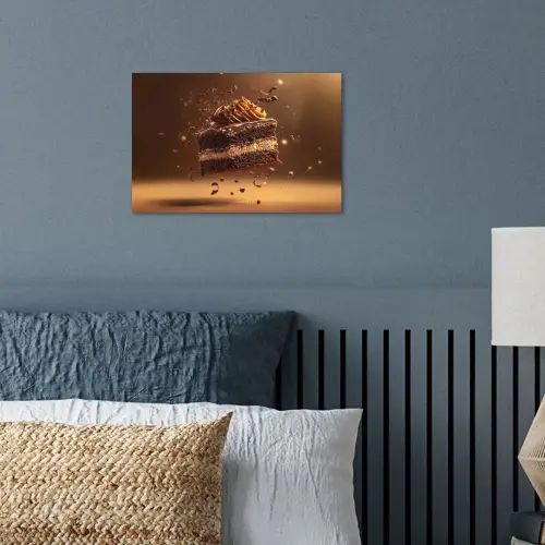 Taart - Chocolade - Eten - Brownie poster papier klein -sfeer2