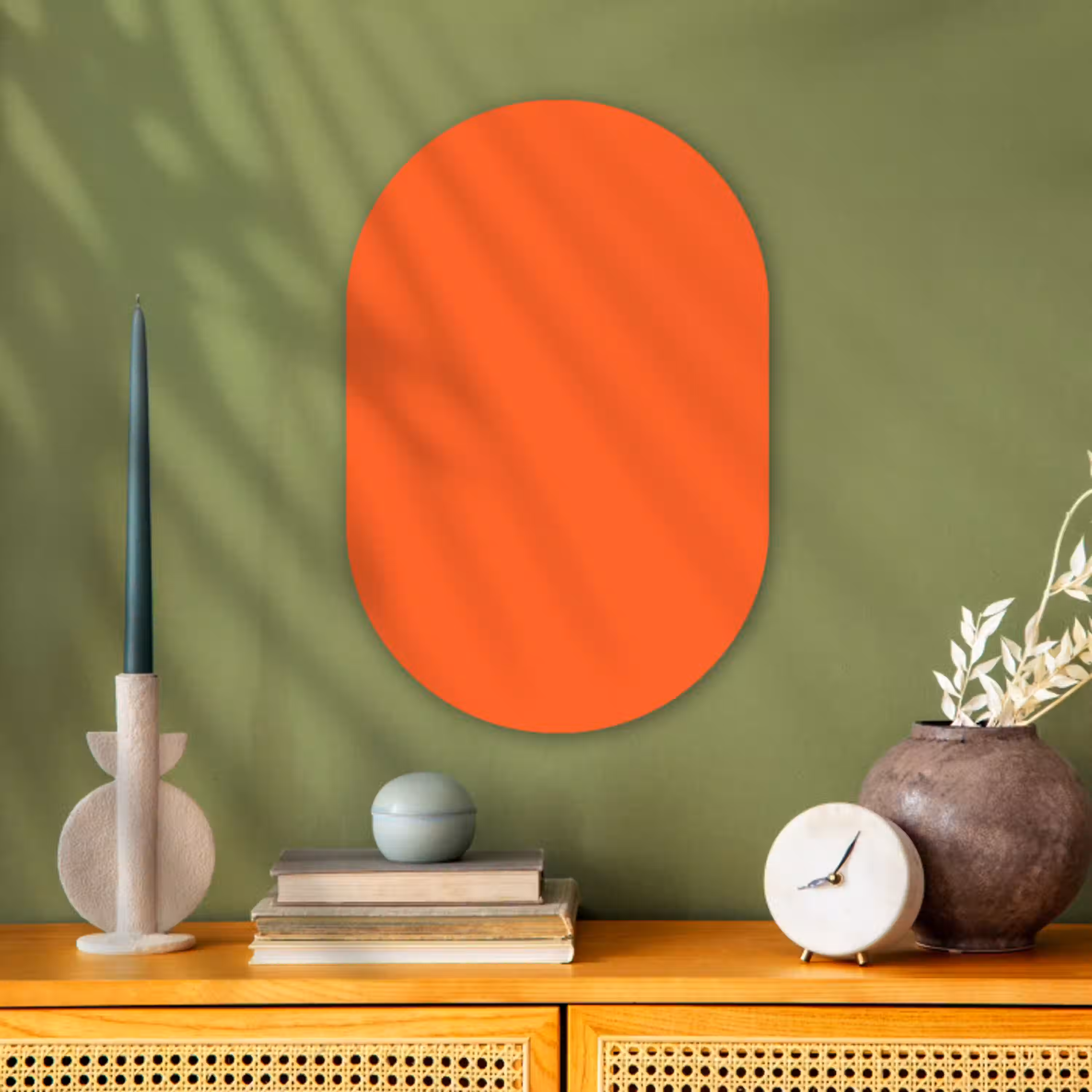 Vivid - Amber - Oranje Wandcirkel Ovaal Forex klein 630 -sfeer2