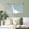 Dino - Brachiosaurus - Dinosaurus - Blauw Wandkleed katoen klein -sfeer7