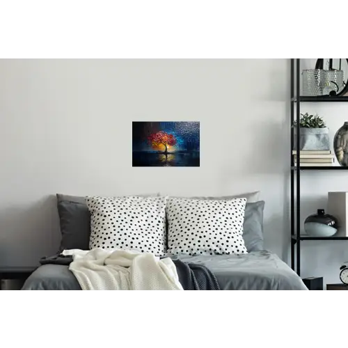 Boom - Blauw - Bladeren - Vakken Muursticker klein -slaapkamer