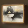 Abstract - Zwart - Verf - Modern Light Box met batterij (Wandlamp) middel -z3d_website