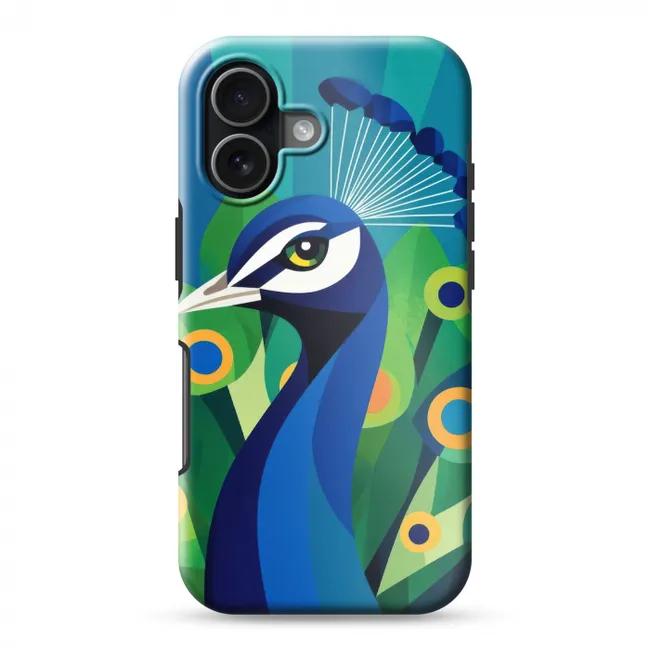Telefoonhoesje Toughcase - Pauw - Cirkels - Blauw