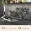 Botanisch - Patroon - Blauw keuken achterwand spatscherm klein 900 -usp_NL
