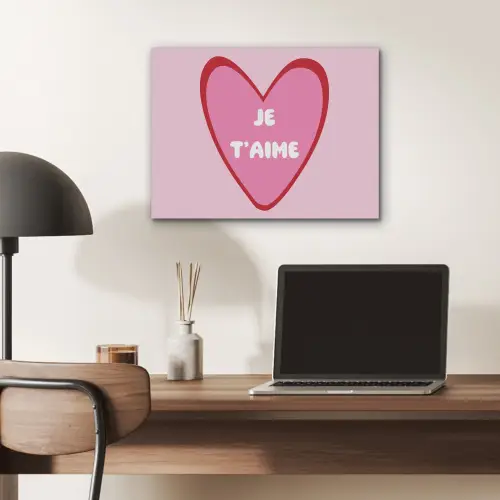Hart - Frans - Valentijn - Roze PET vilt klein -sfeer5