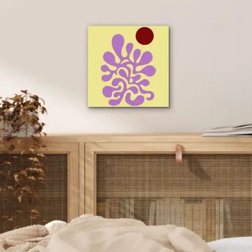 Koraal - Cirkel - Abstract - Geel aluminium wit klein -sfeer3