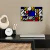 Mondriaan - Glas in lood - Oude Meesters - Kunstwerk - Abstract - Schilderij poster papier klein -sfeer1
