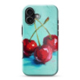 Kersen - Rood - Drie - Geverfd Toughcase MagSafe Apple iPhone 17 klein -3d