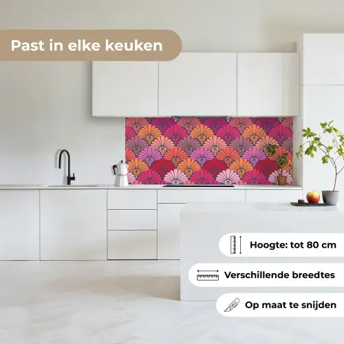 Patronen - Art Deco - Roze - Bloemen keuken achterwand 2 middel 871 -sfeer4_NL