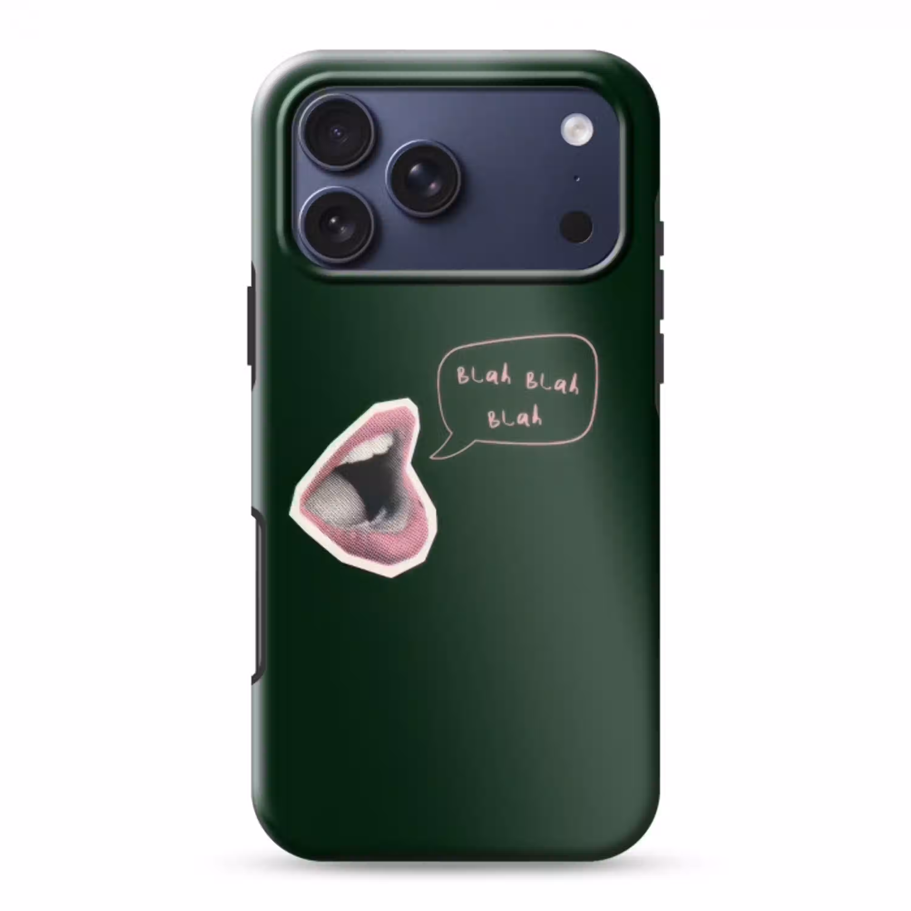 Illustratie - Mond - Donkergroen - Tekstwolkje Toughcase MagSafe Apple iPhone 17 Pro Max klein -3d