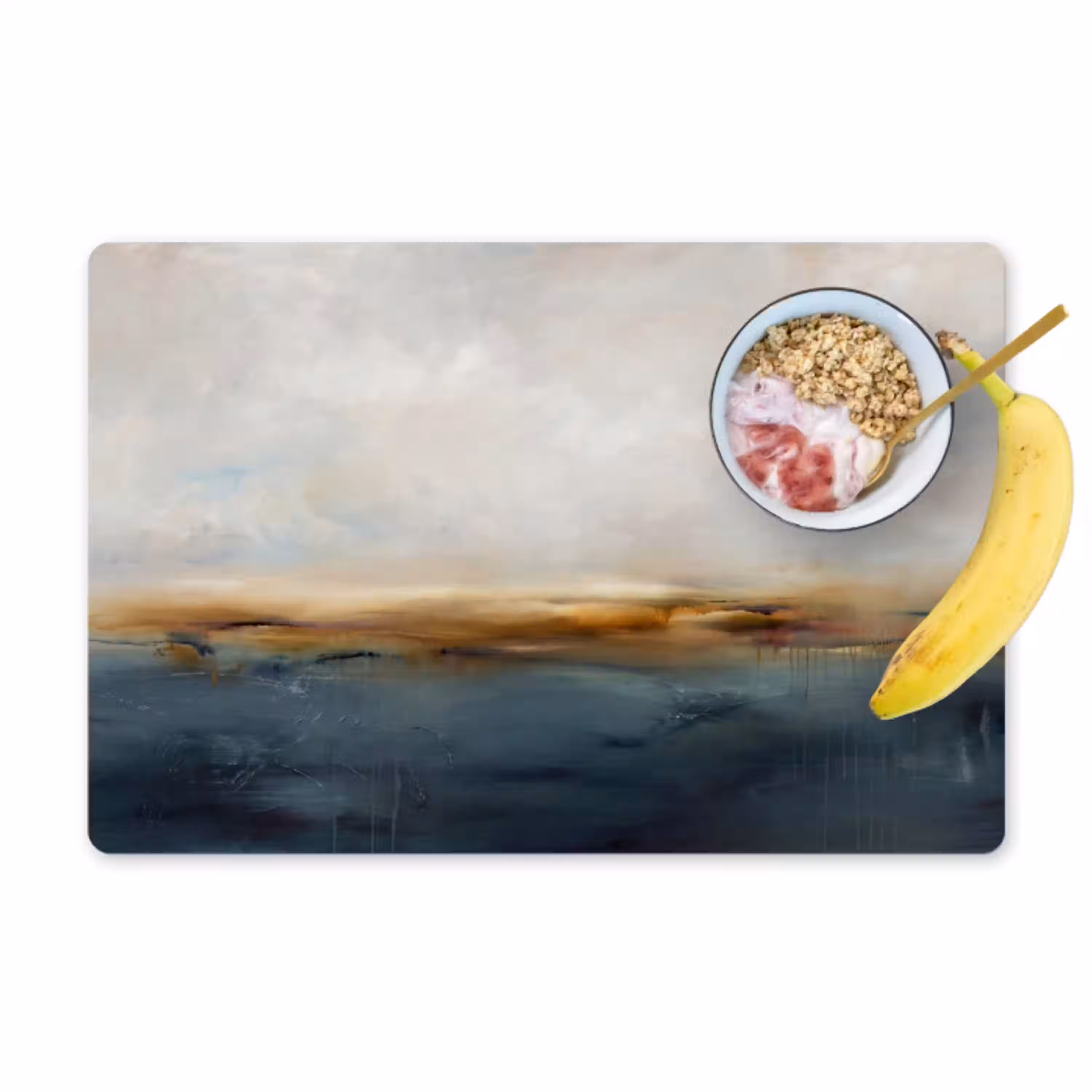 Abstract - Horizon - Water - Modern - Beige Placemat vinyl groot -zzzproduct_Kitchenyeah-website
