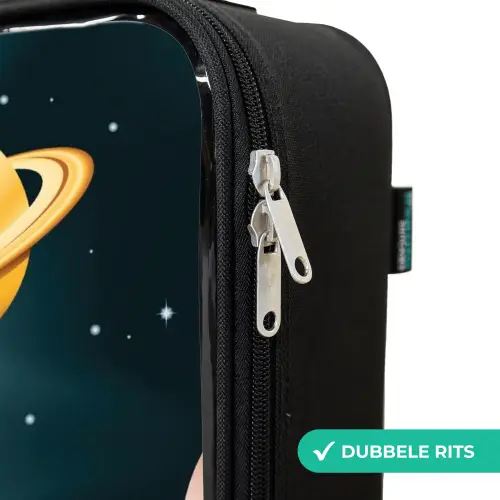 Ruimte met planeten Kinderkoffer - Zwart klein -rits_NL