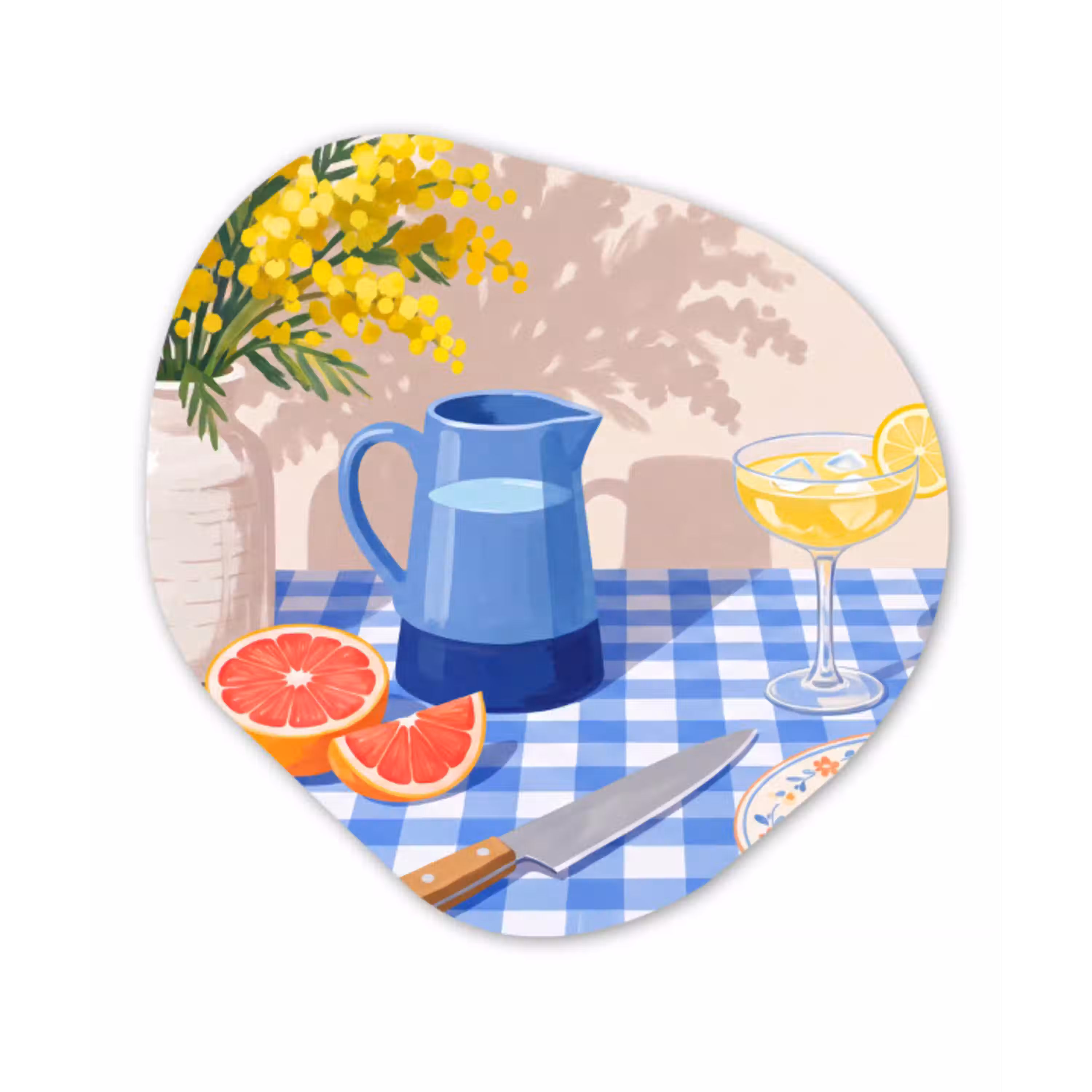 Eten - Fruit - Zomer Wandcirkel Organisch Plexiglas middel -3d