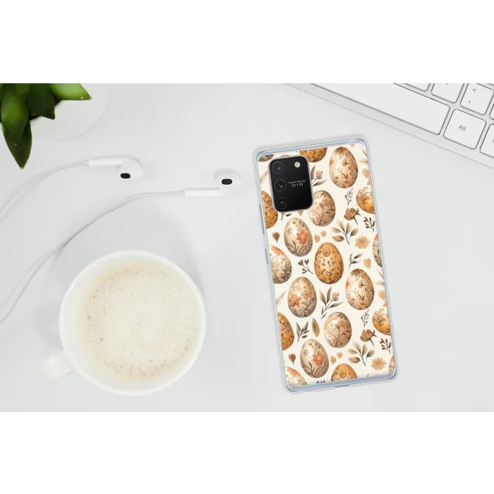 Paaseieren - Bruin - Bloemen Telefoonhoesje Samsung Galaxy S10 Lite klein -oordopS10Lite