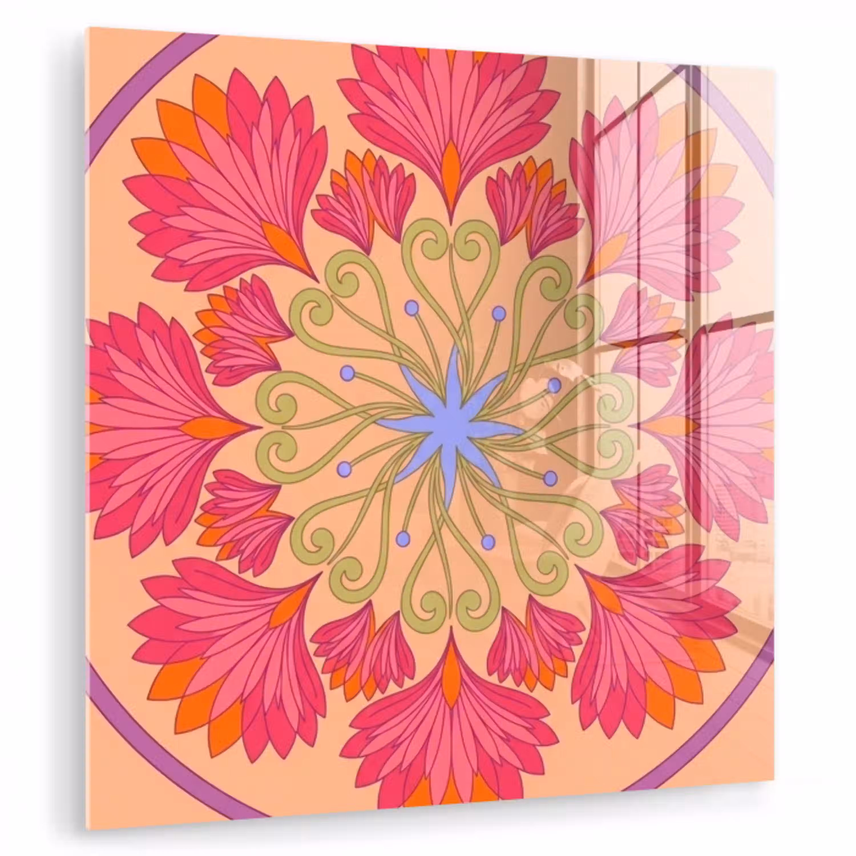 Bloemen - Patroon - Abstract - Roze - Decoratief plexiglas 5mm klein -zzzproduct_nieuw