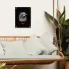 Dolfijn te midden van graffiti bloemen tuinposter los doek klein -sfeer7
