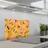 Bloemen - Geschilderd - Geel keuken achterwand spatscherm klein -3d_schuin