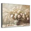 Bloemen - Vaas - Stilleven - Beige Textielframe zwart klein -3d