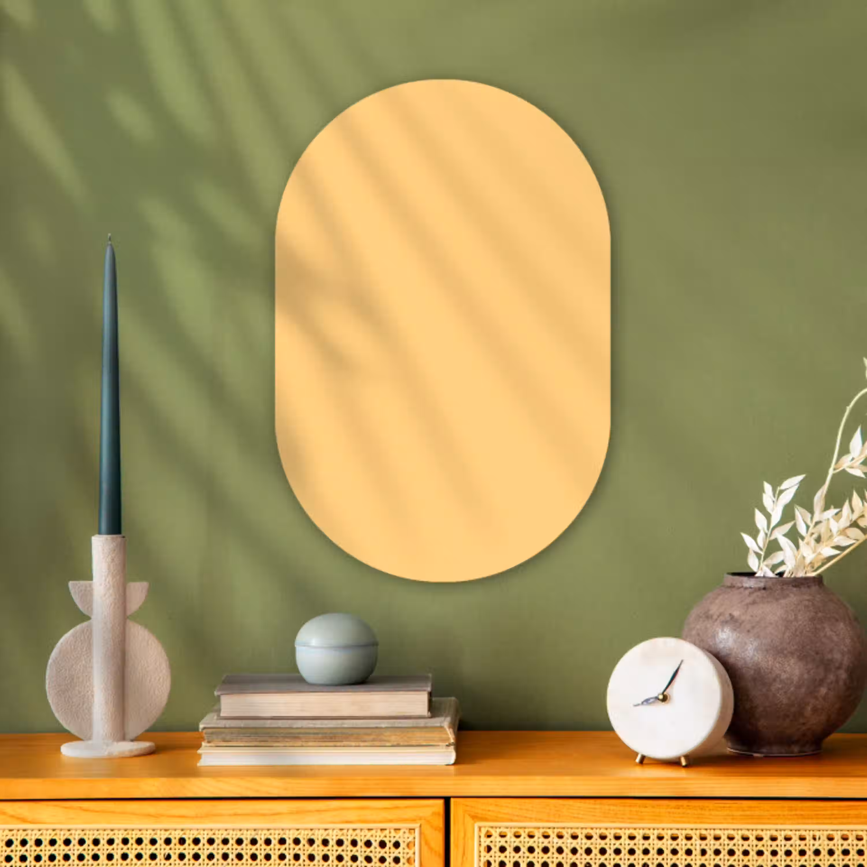 Apricot - Ice - Oranje Wandcirkel Ovaal Forex klein 630 -sfeer2
