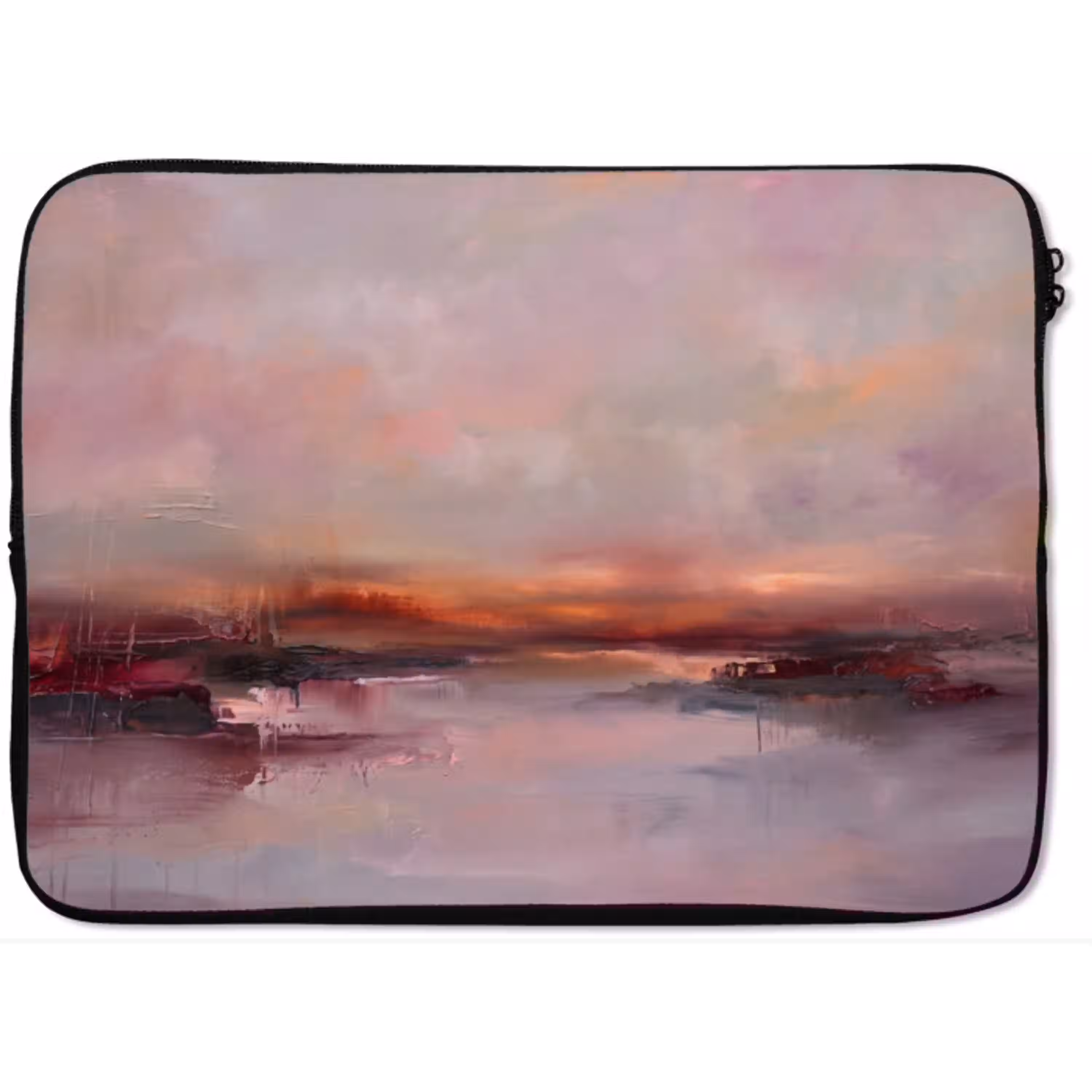 Landschap - Zonsondergang - Abstract - Modern - Roze laptophoes neopreen klein -zkaufland3dotto