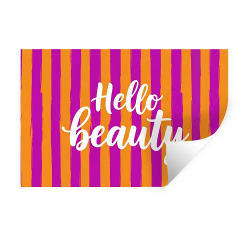 Modern - Hello - Oranje Muursticker klein -3d