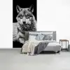Wilde dieren - Wolf - Zwart - Wit fotobehang vinyl groot -slaapkamer