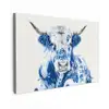 Koe - Delfts blauw - Bloemen - Kunst canvas 2cm klein -z3d