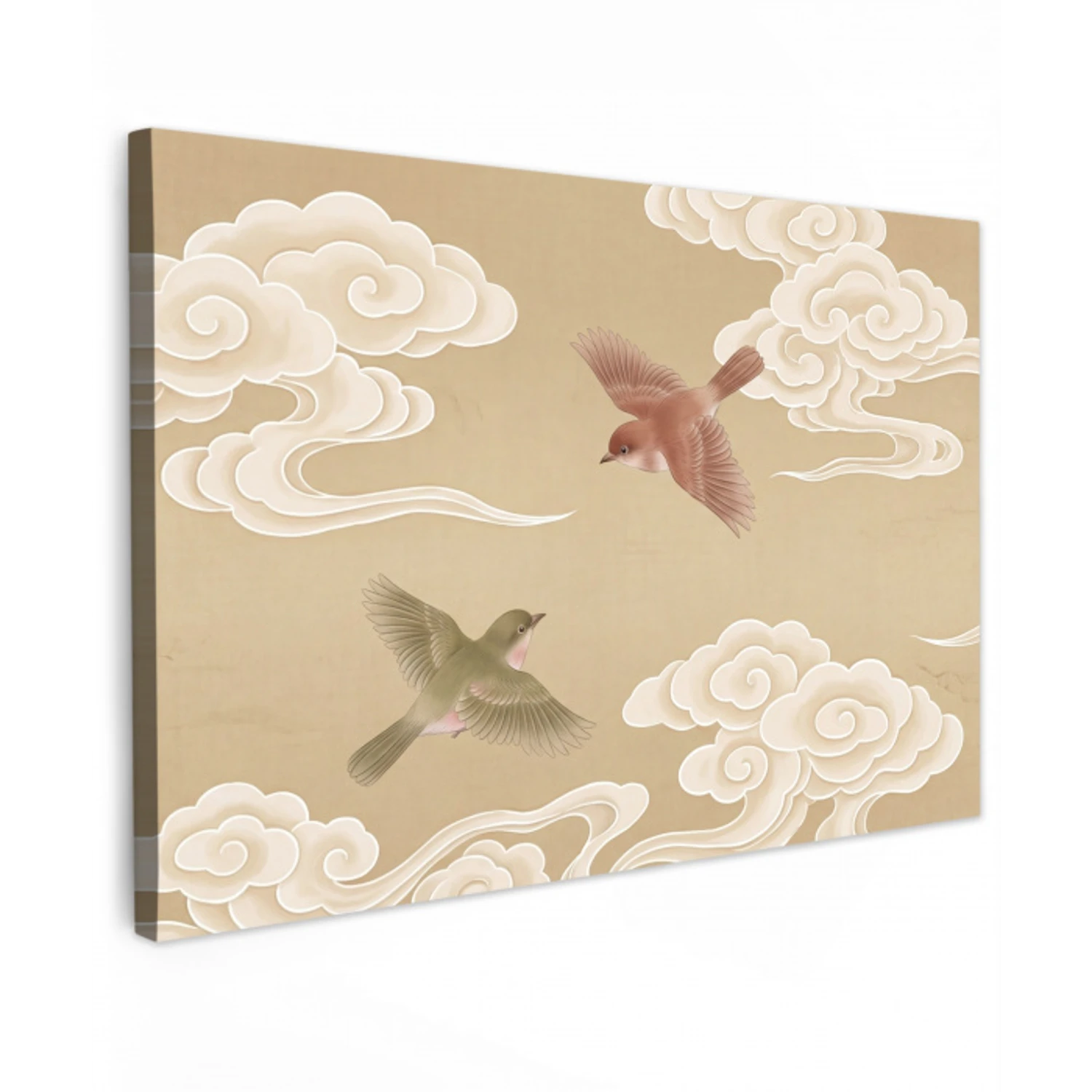 Vogels - Vliegen - Beige canvas 2cm klein -z3d