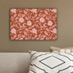 Patroon - Bladeren - Terracotta canvas 2cm klein 34 -sfeer3
