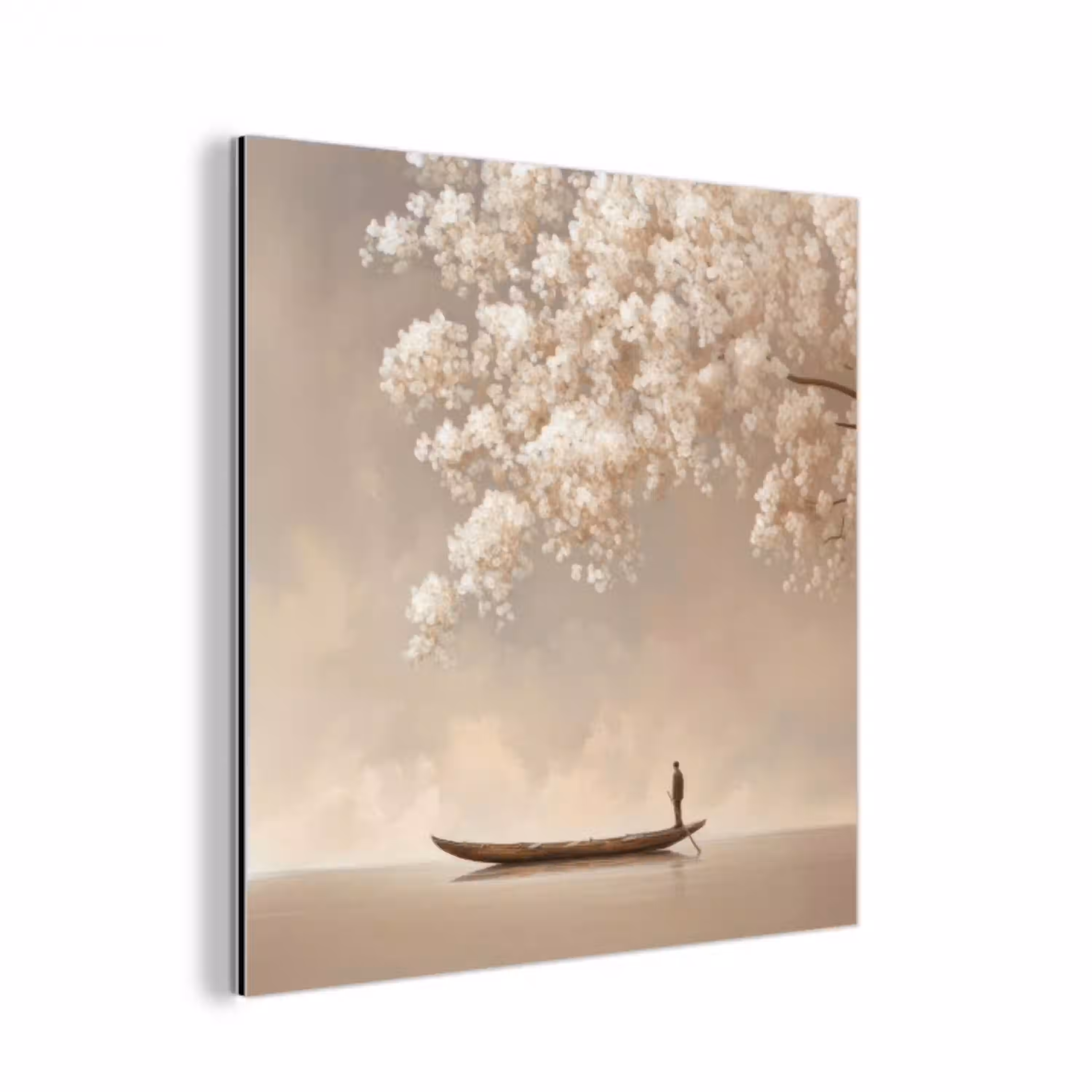 Bloesems - Wit - Boot - Minimalistisch aluminium wit klein -3d