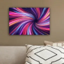 Abstract - Swirl - Futuristic - Neon canvas 2cm klein -sfeer3