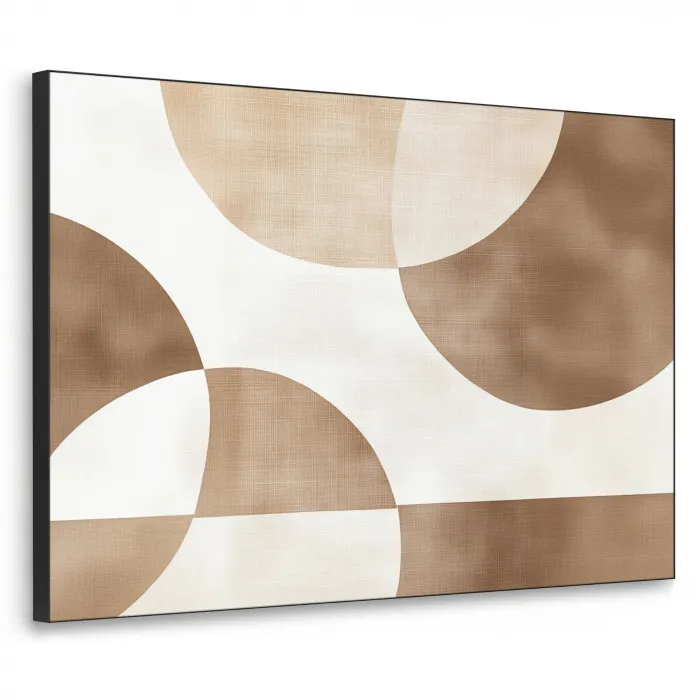 Snijdende cirkels - Overlappende vlakken Textielframe zwart klein -3d