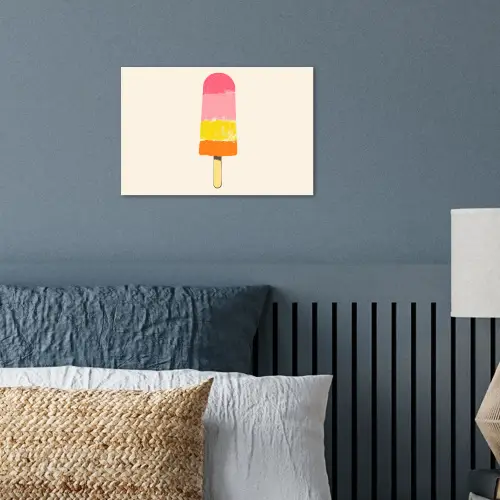 Waterijsje - Retro - Stokje - Roze poster papier klein -sfeer2