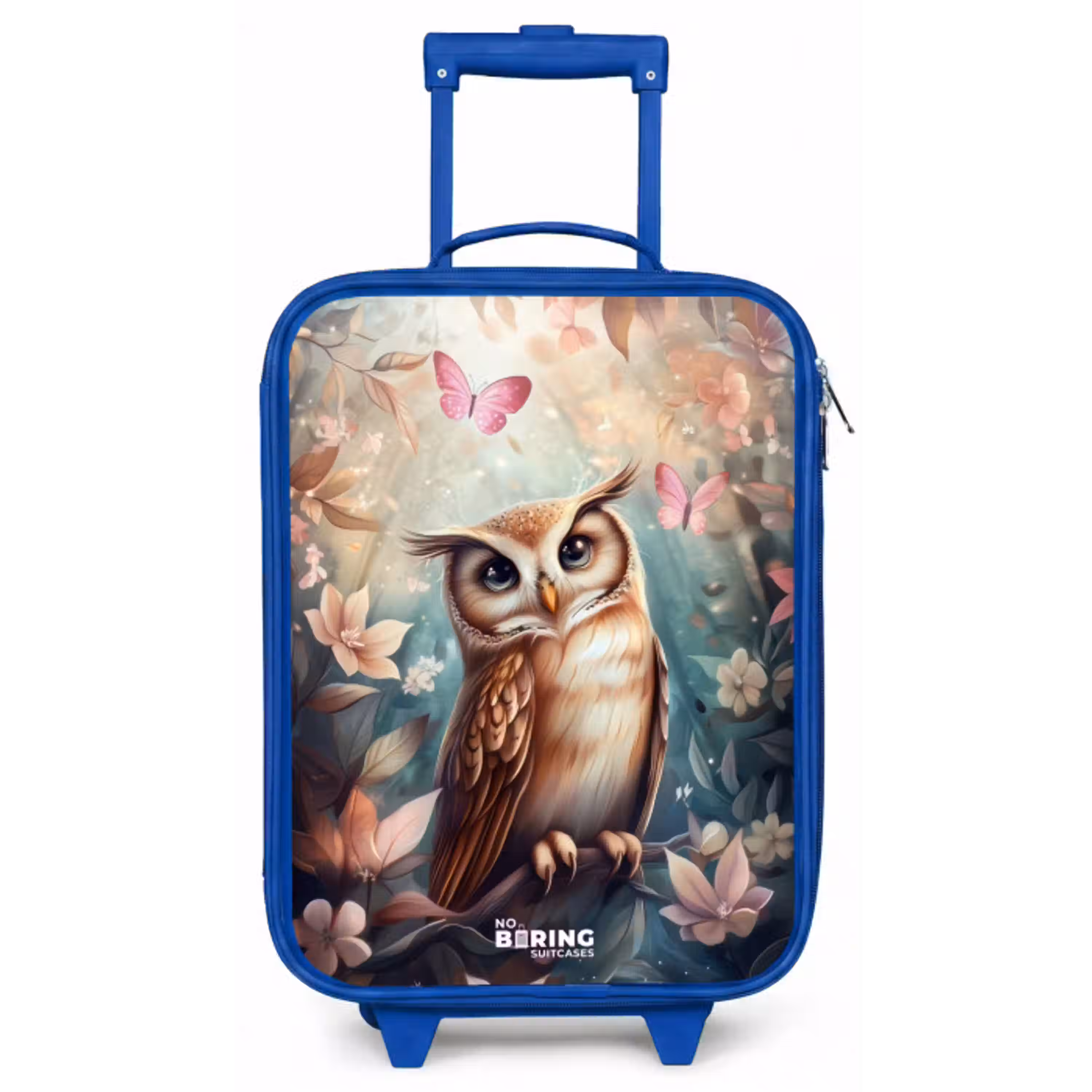 Uil met vlinders in mystiek bos Kinderkoffer - Blauw klein -zz3dotto