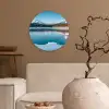 Landschap - Winter - Meer - Bergen - Uitzicht - IJs Wandcirkel kunststof plaat 5mm dik klein -sfeer1