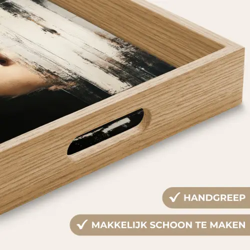 Hand - Gezicht - Strepen - Abstract Dienblad Rechthoek middel -USP_HandgreepNL
