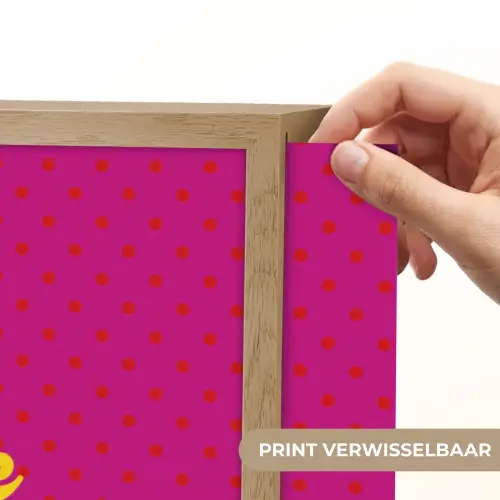 Smile - Stippen - Geel - Smiley - Roze Light Box met batterij (Wandlamp) middel -USP_websiteprintNL