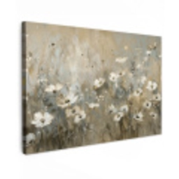 Bloemen - Wit - Natuur - Grijs - Modern canvas 2cm klein -z3d