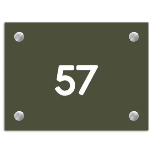 Donkergroen - Traditioneel Naambord Rechthoek middel -3d
