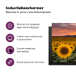 Zonnebloemen - Heuvellandschap - Geel Inductie beschermer vinyl 3mm klein -zzzzzzz-cc-usp