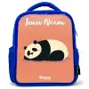 Panda - Slapen - Oranje Kinderrugzak - Blauw middel -3d