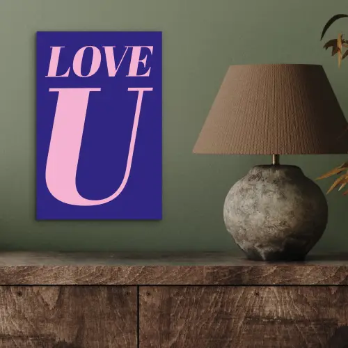 Love - Blauw - Valentijn aluminium wit klein -sfeer2
