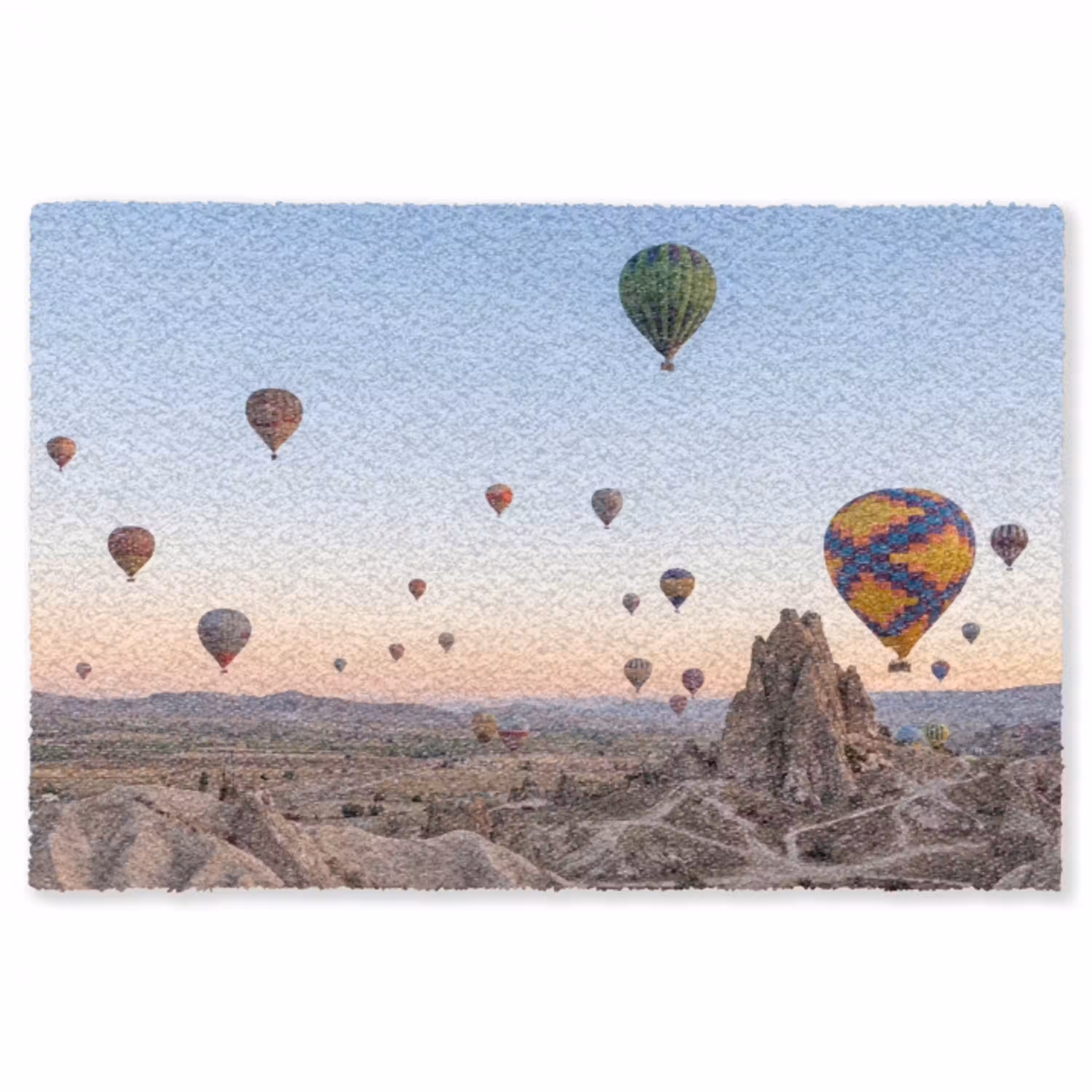 Luchtballonnen - Rotsen - Zonsopgang Vloerkleed Rechthoek klein -3d