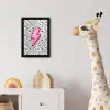 Bliksem - Roze - Stippen fotolijst zwart zonder passe partout klein -usfeer4_kinderkamer