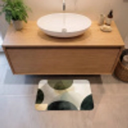 Vlakken - Abstract - Beige - Cirkels Badmat klein -sfeer1