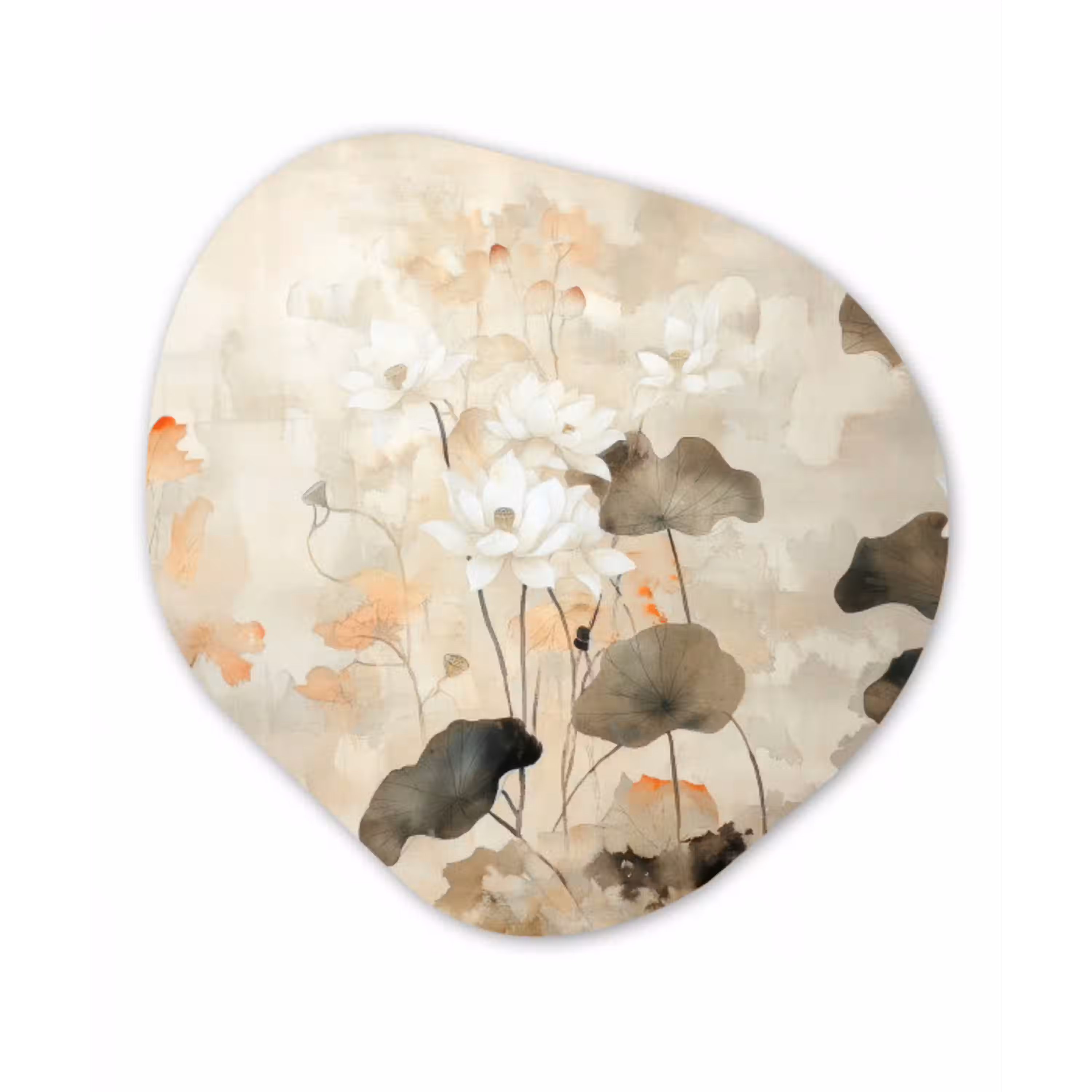 Bloemen - Japandi - Wabi sabi Wandcirkel Organisch Forex 3mm klein -3d