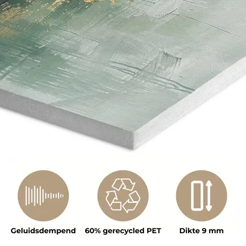 Groen - Modern - Abstract - Goud PET vilt klein -closeup_NL