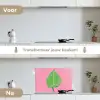 Illustratie - Blad - Minimalistisch - Groen keuken achterwand spatscherm klein -voor_na_NL